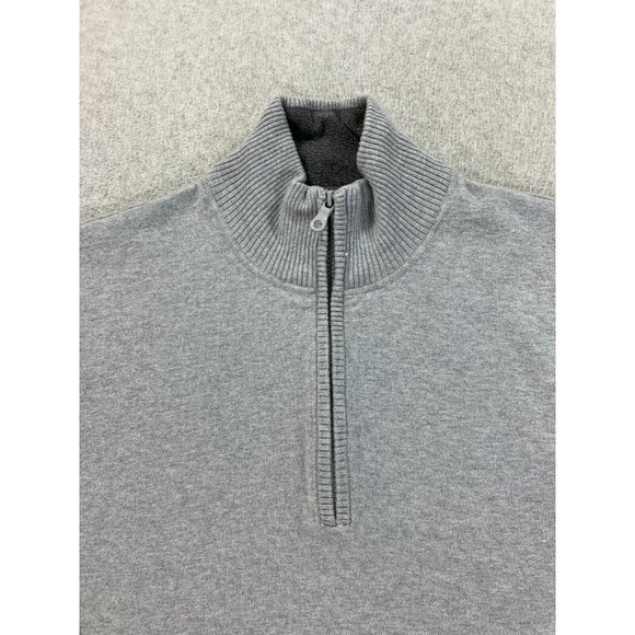 The North Face Cotton/Wool‎ Quarter Zip Pullover Sweater (Men's Large) Gray - Picture 2 of 13